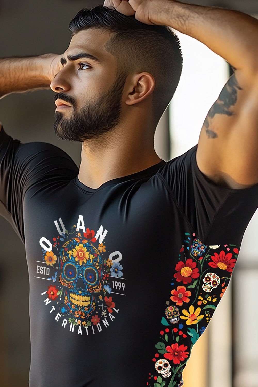 Dia de Los Muertos Men Short Sleeve Rashguard